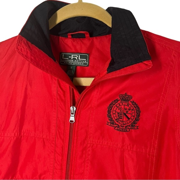 Lauren Ralph Lauren Women’s Small Red Windbreaker Coat with Zip - Picture 3 of 9